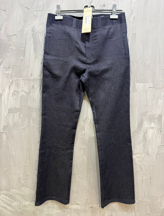 trompe loeil stretch denim blublack pants
