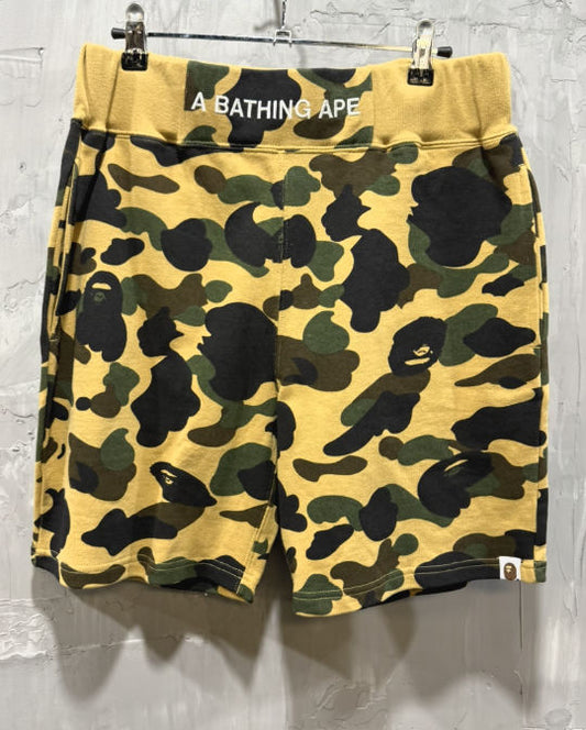 Bape abc camo sweat shorts yellow