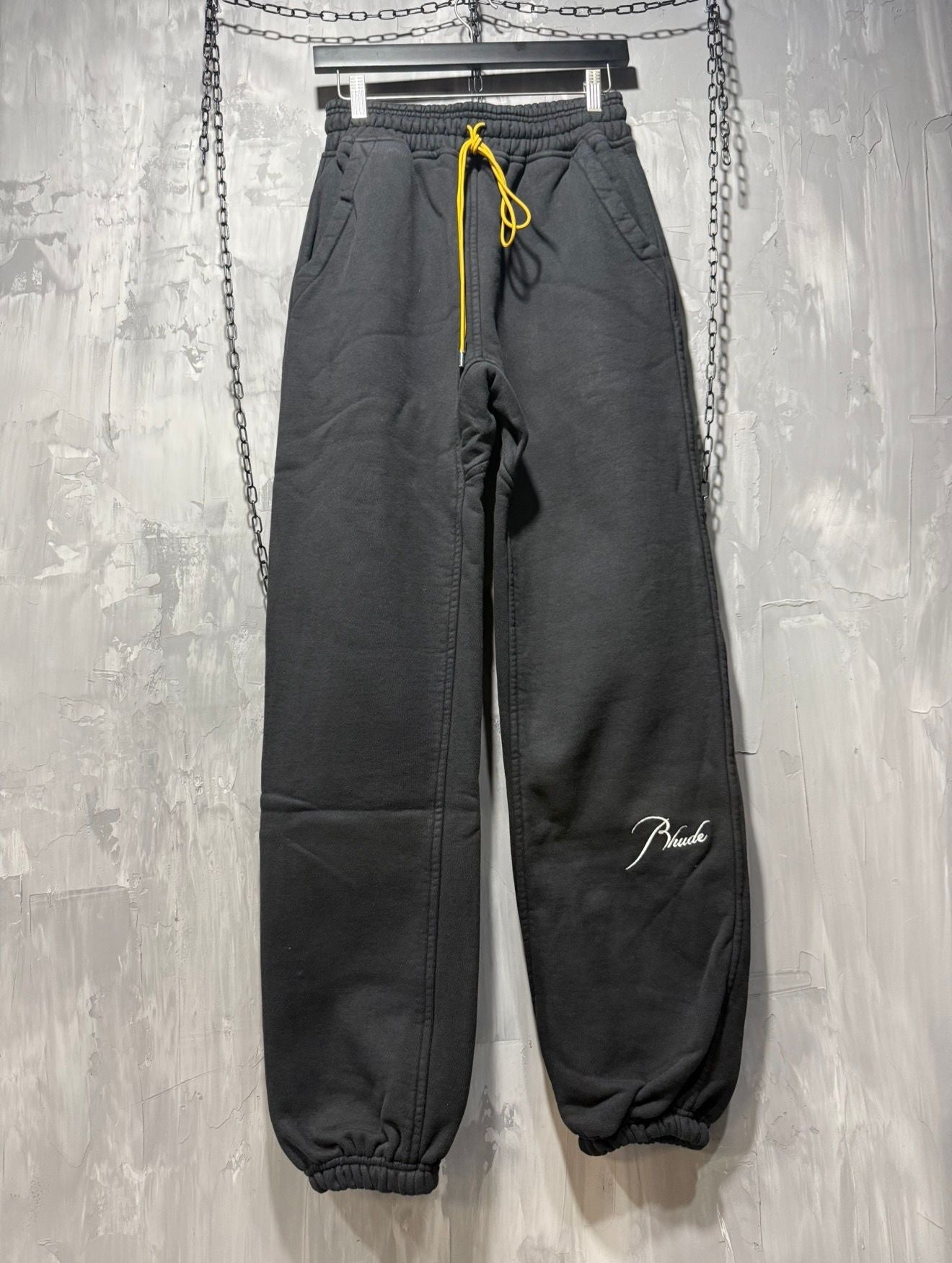 RHUDE Black Classique Cuffed Sweatpant