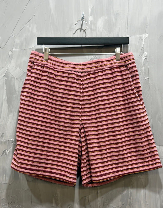 STRIPED TERRYCLOTH SHORTS PINK GUMMY