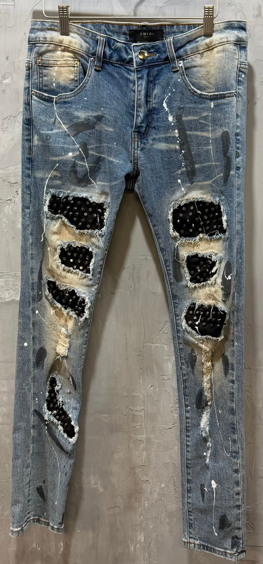 Paint Splatter light wash jeans - Like New