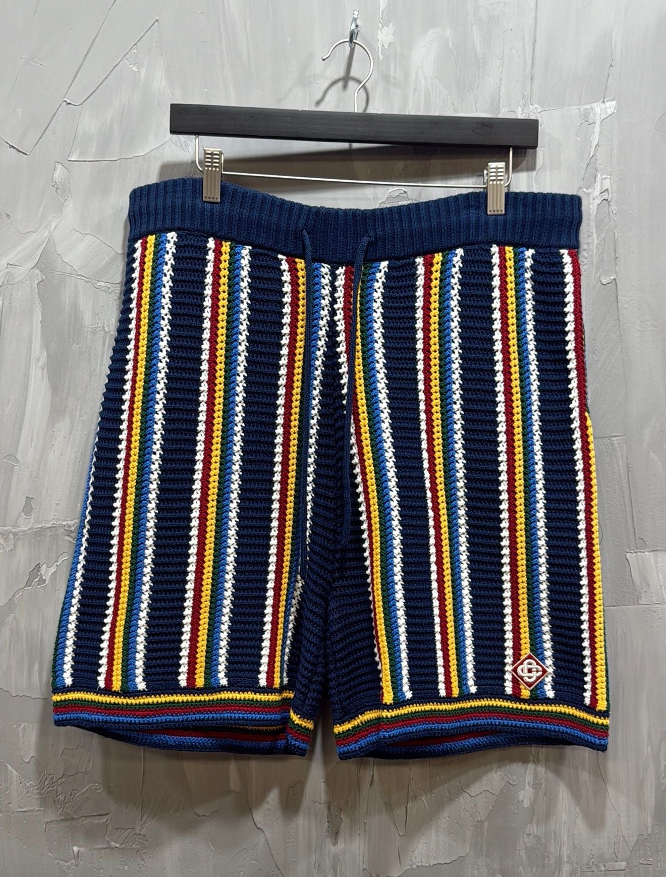 CROCHET STRIPE SHORTS
