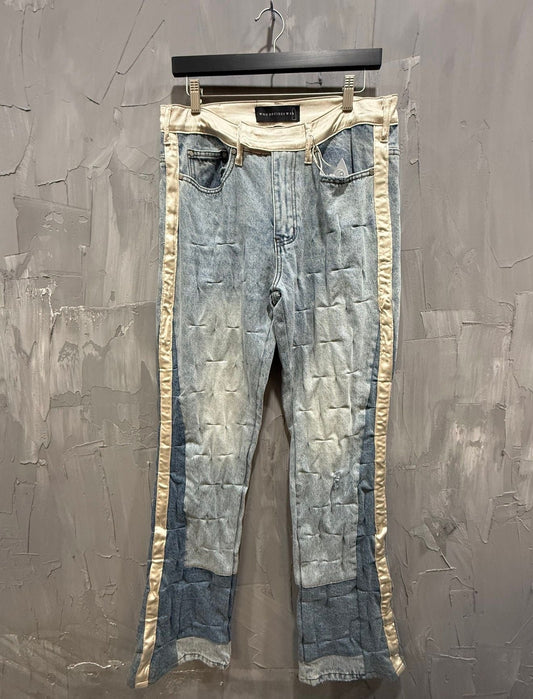 WDW GATHERED TUXEDO DENIM PANTS