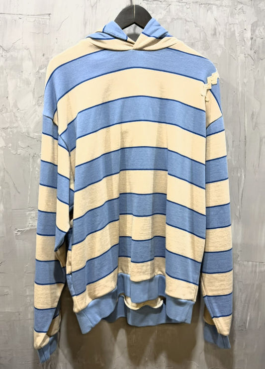 Marni striped yarn dyed hoodie blue lilac