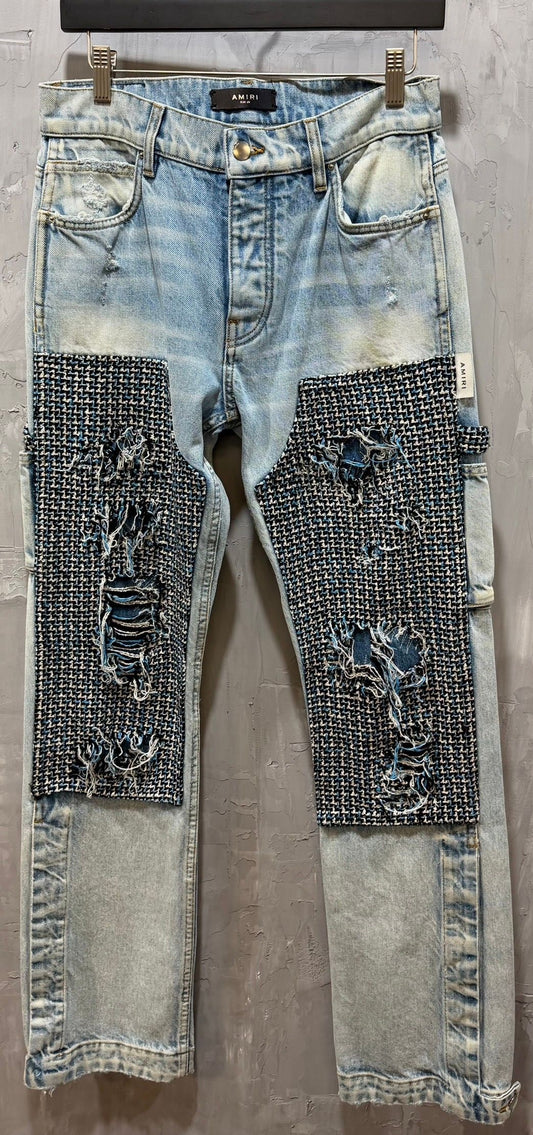 Light wash double knee carpenter jeans
