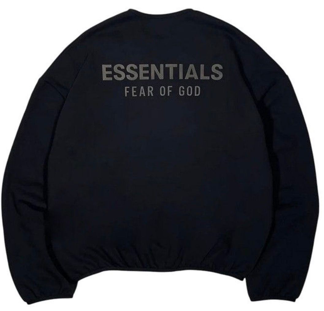 Fear of God Essentials Modern Fit Fleece Crewneck Jet Black