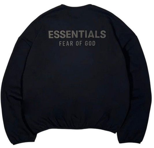 Fear of God Essentials Modern Fit Fleece Crewneck Jet Black