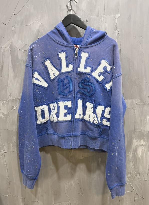 Vale Forever Classico Zip-Up Hoodie Blue Cluster Sea