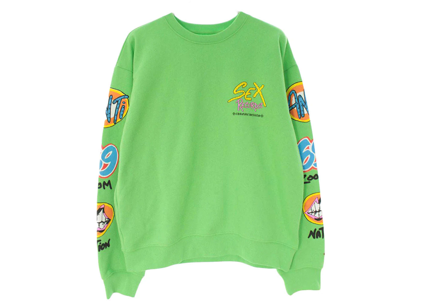 Chrome Hearts Matty Boy Sex Records Crewneck Sweatshirt Citrus - Used/Worn