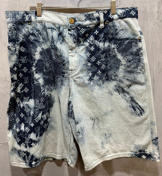 Monogram Bandana Baggy Fit Denim Shorts - Used/Worn