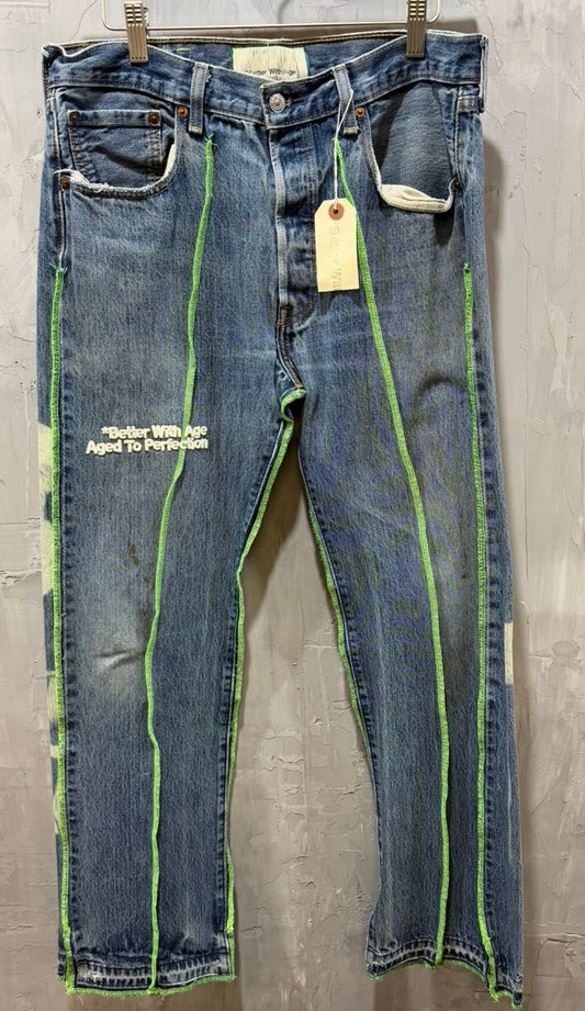 Derby Pleated Denim Jeans
