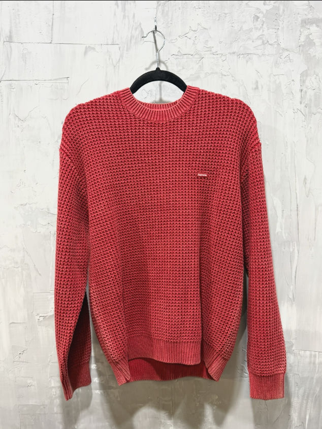 Supreme Overdyed Small Box Logo knit Sweater red