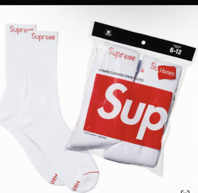 Supreme hanes socks white