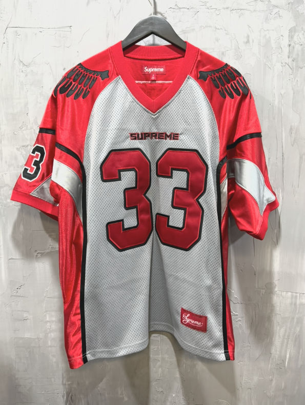 Supreme wings football jersey grey/red
