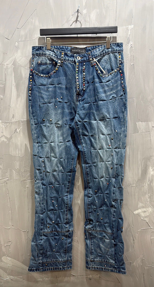 WDW STUD CINCHED JEAN BLUE