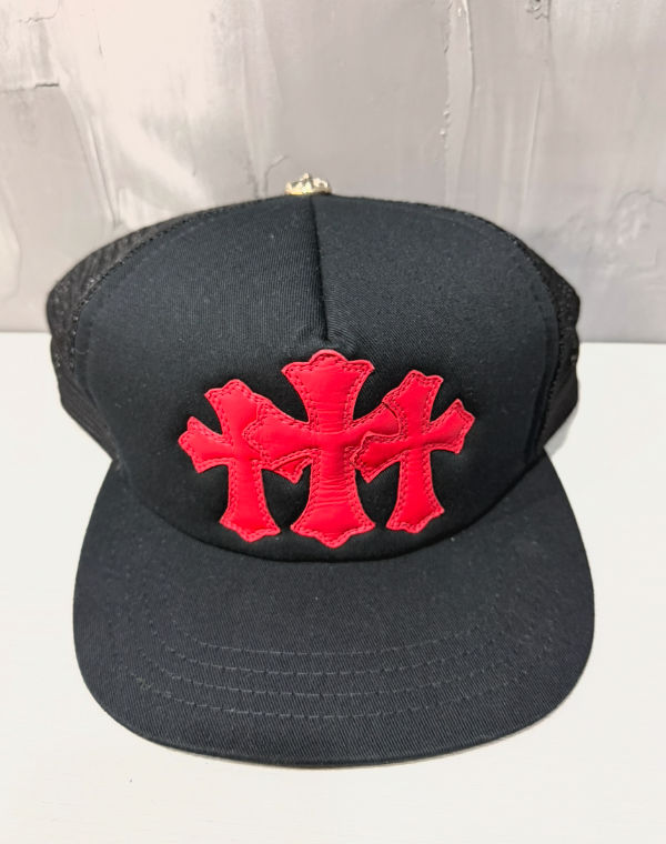 Chrome hearts black/Red Cross patch hat