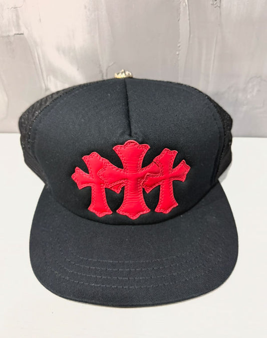 Chrome hearts black/Red Cross patch hat