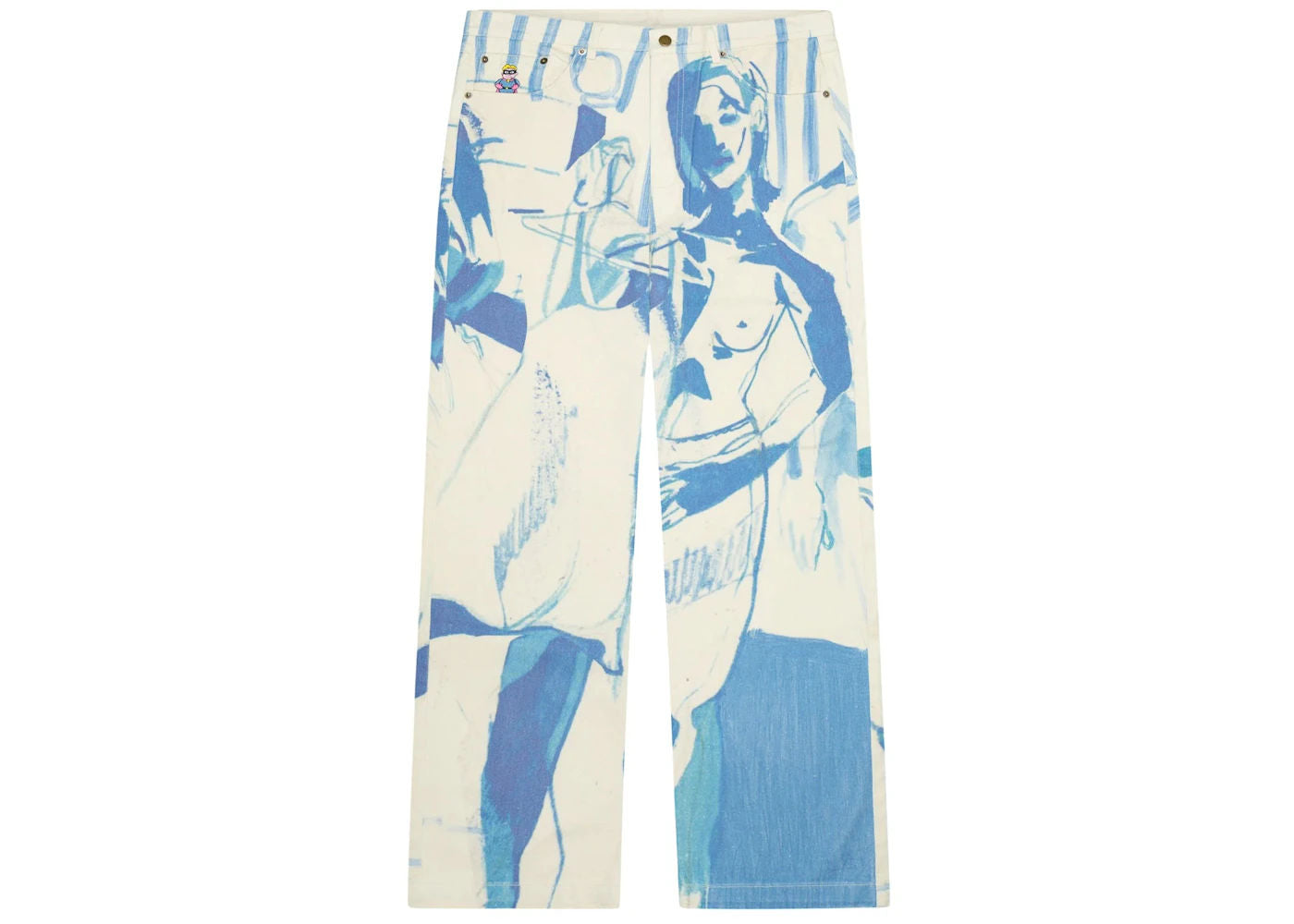 KidSuper Studios 1989 Bedroom Painting Denim Pants Cream