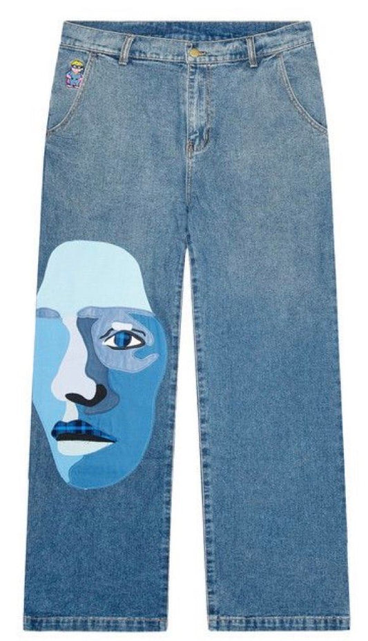KidSuper Blue Face Jeans Blue