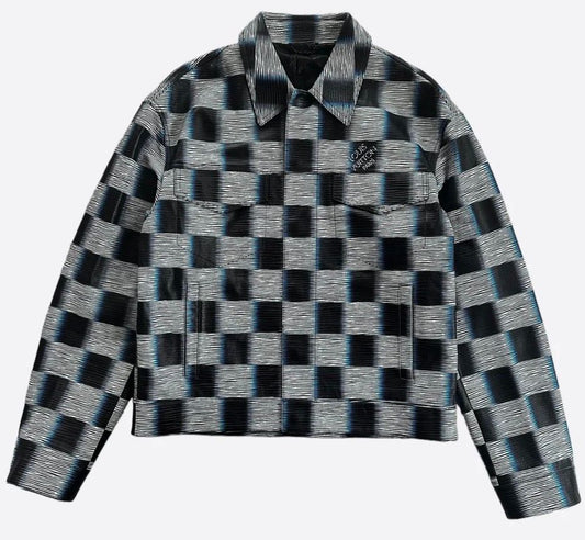 Louis Vuitton Black Damier Rush Leather Jacket - Used/Worn