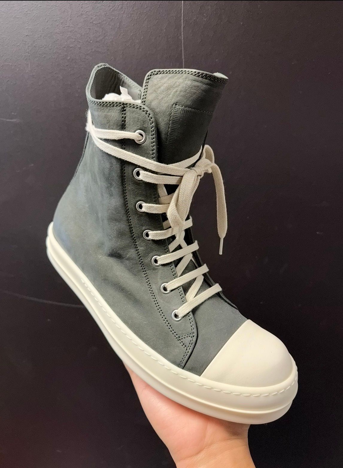 Rick Owens High Top Forest/Milk