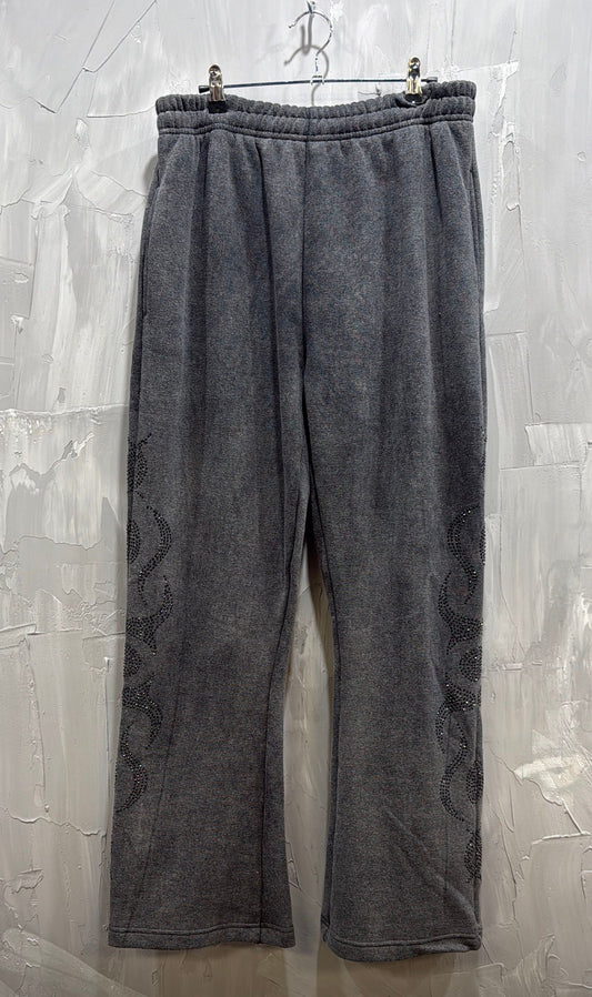 RACKZ COLLECTION RHINESTONE SWEATPANTS