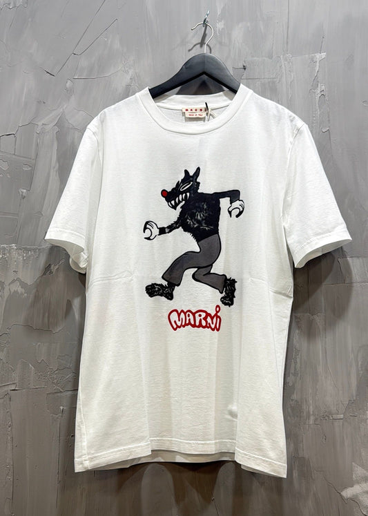 MARNI RUNNING PRINT WOLF ON JERSEY