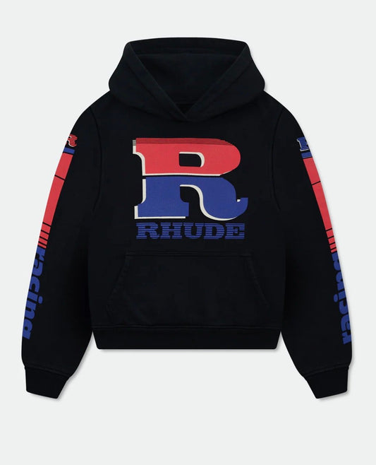 RHUDE SPLIT PETROL LOGO HOODIE