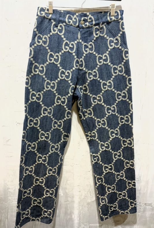 Gucci GG monogram straight leg jeans - Like New