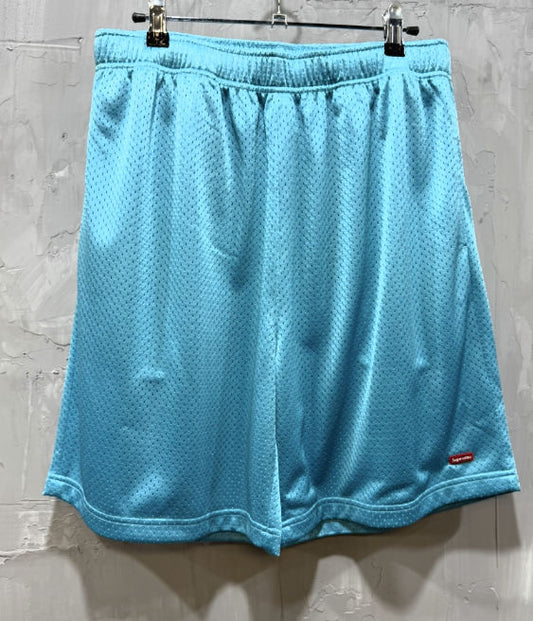 Supreme baggy small box logo mesh shorts blue