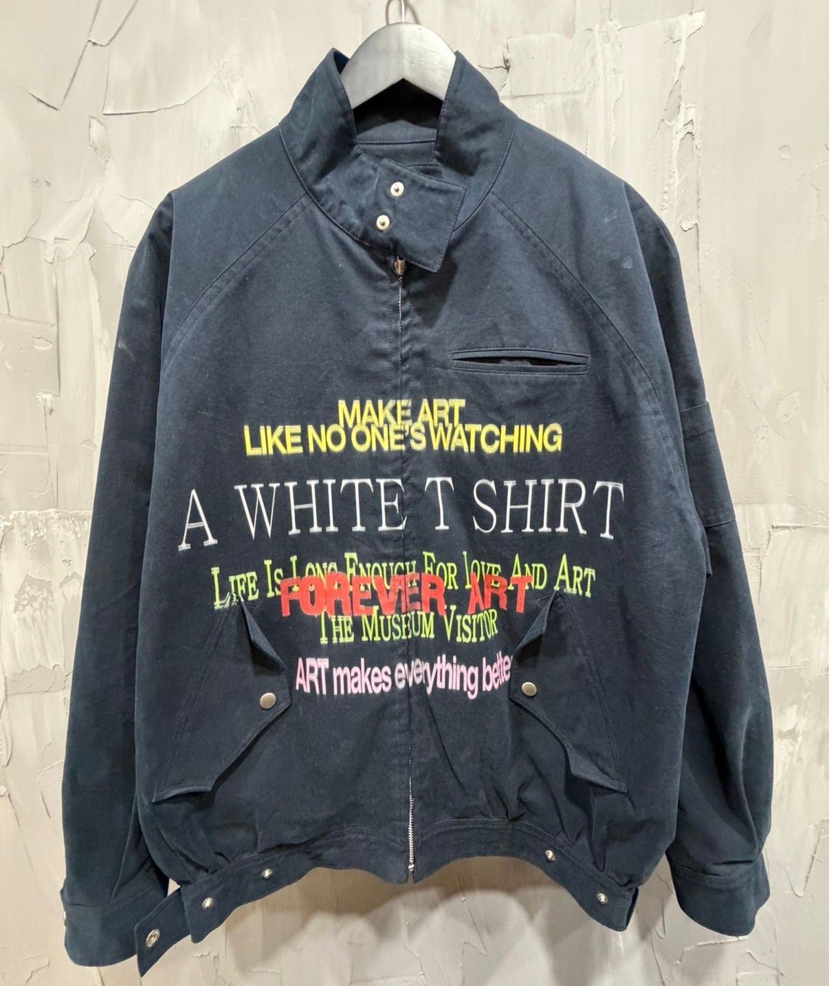 The Museum Visitor Lettering Printed Blouson Jacket - Used/Worn