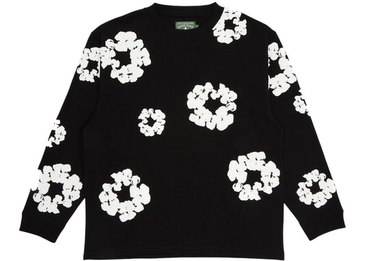 Denim Tears Long Sleeve Cotton Wreath T-shirt Black