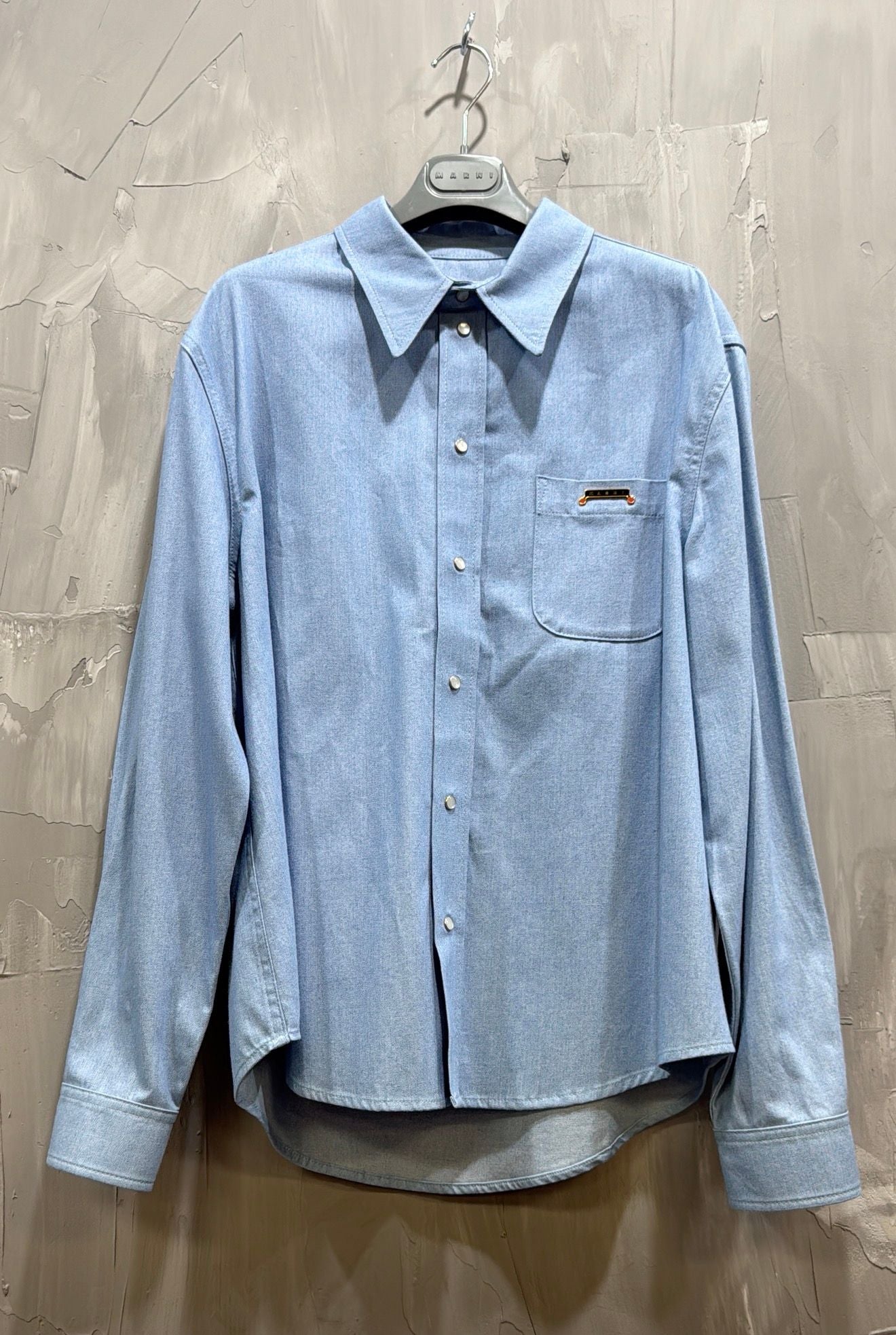 COLORED LIGHT DENIM SHIRTS IRIS BLUE
