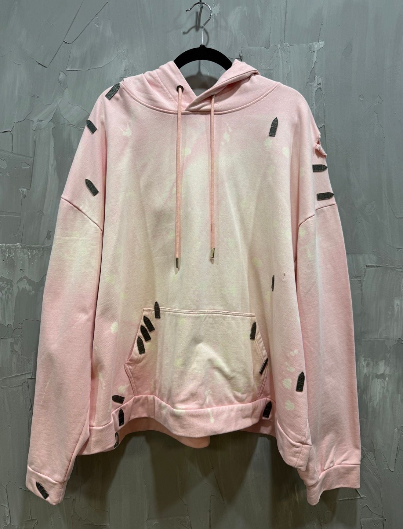 Distressed "Burn" Hoodie (Pink)