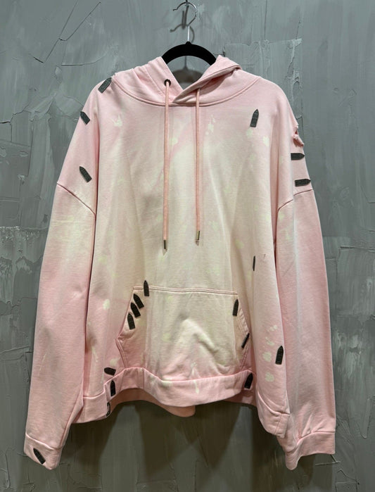 Distressed "Burn" Hoodie (Pink)