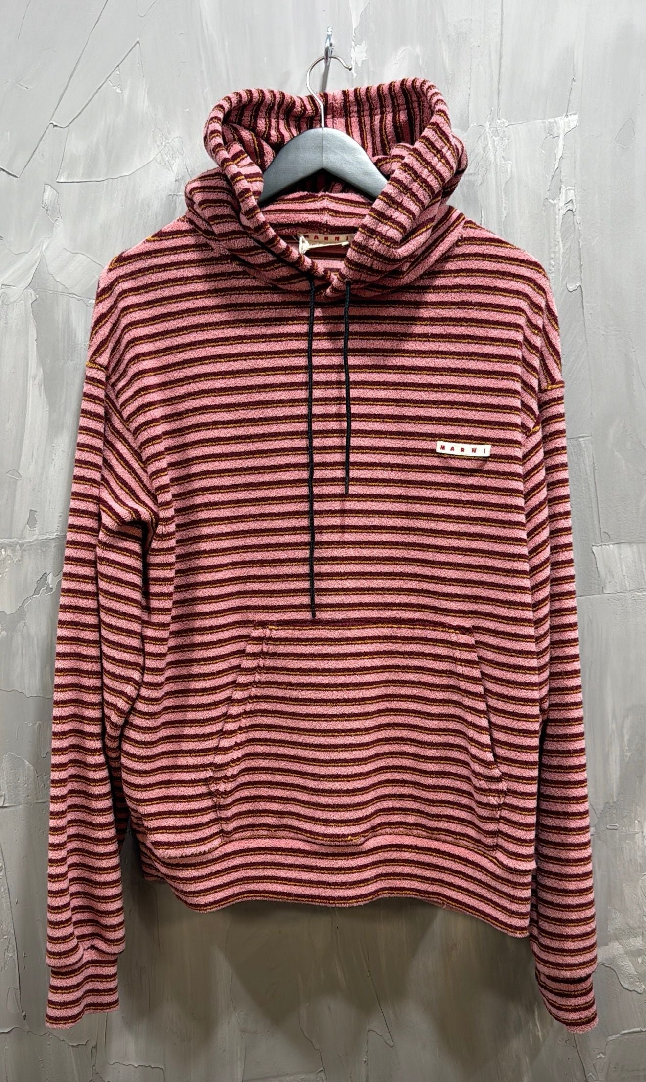 STRIPED TERRYCLOTH HOODIE PINK GUMMY