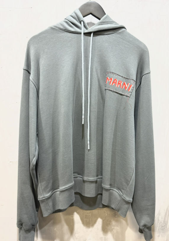 Marni Loopback jersey hoodie grey