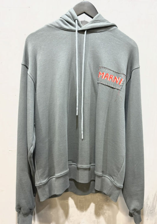 Marni Loopback jersey hoodie grey