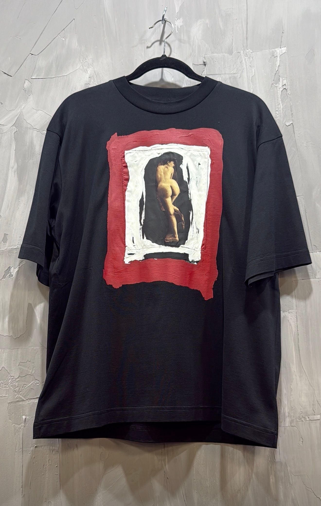 PAINTED NUDE ORGANIC COTTON JERSEY BLACK