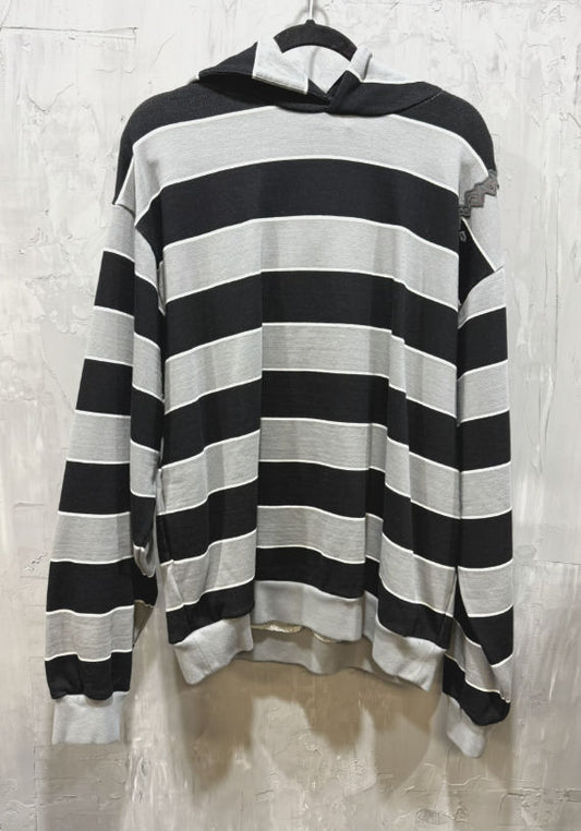 Marni striped yarn dyed hoodie black