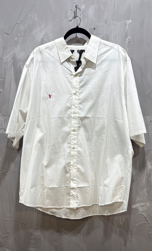 VLONE V EMBROIDERED LOGO SHIRTS WHITE - Like New