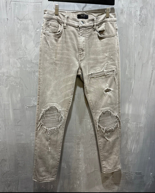 Mx1 grey patch denim jean - Used/Worn