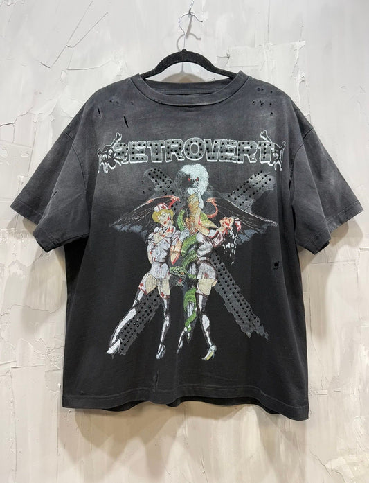 RETROVERT BLACK RHINESTONE TEE BLACK
