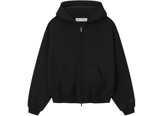 Fear of God Essentials Kids Fleece Zip-Up Hoodie Jet Black