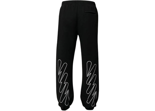 OFF-WHITE Wav Out Diag Short Sweatpant Black