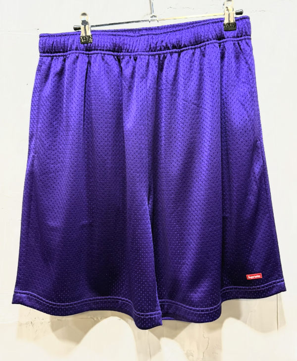 Supreme baggy small box logo mesh shorts purple