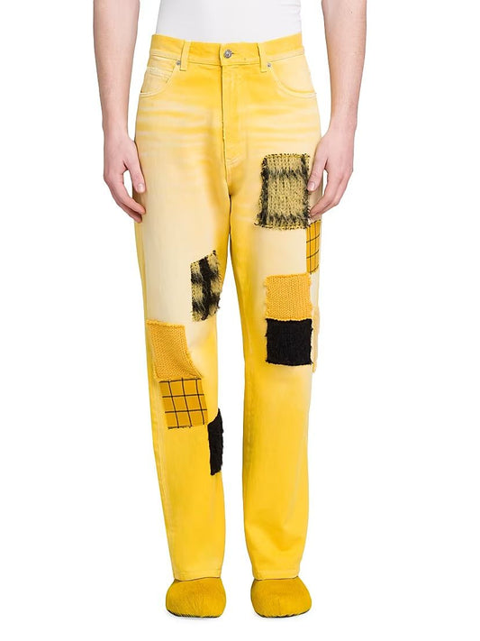 Marni Yellow Patchwork Jeans