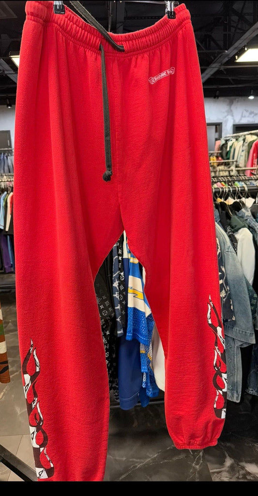 PPO 'Space' Mattyboy 99 Eyes Flame Sweatpants RED pants - Used/Worn