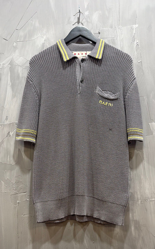 MARNI FISHERMAN KNIT POLO GREY