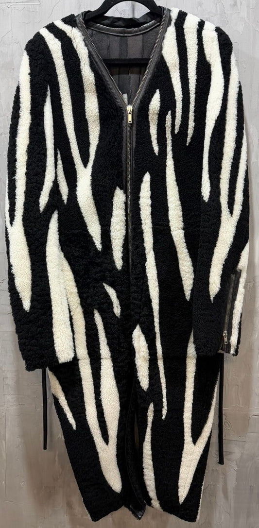 Rick Owens Gethsemane Zebra-Pattern Coat